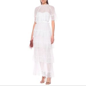 Self-Portrait tiered crepe dress
